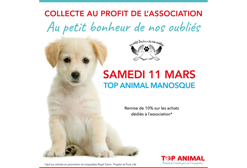 COLLECTE AU PROFIT DE L'ASSOCIATION "AU PETIT BONHEUR DE NOS OUBLIES"